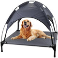 Large Raised Dog Bed Puppy Pet Cot Elevated Tent - Grey