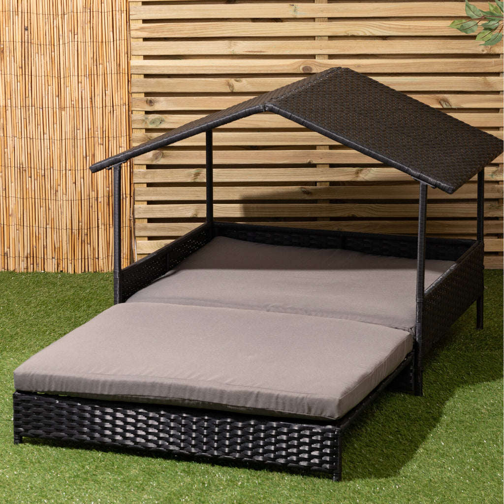 Extendable Canopy Pet Bed - Grey