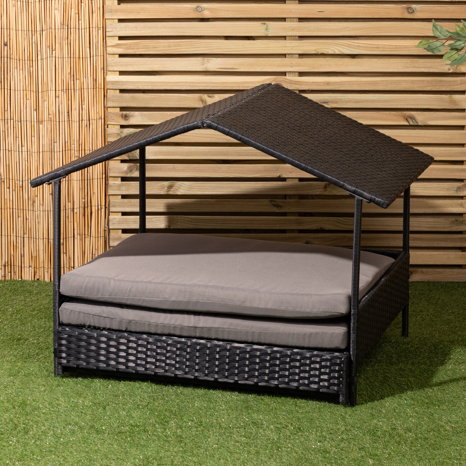 Extendable Canopy Pet Bed - Grey