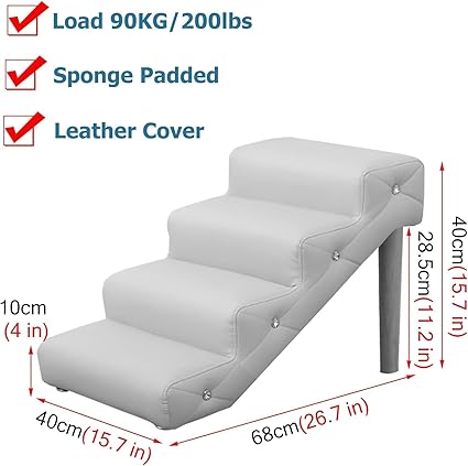 Grey Pet Stairs Ramp for Medium Large Dogs and Cats