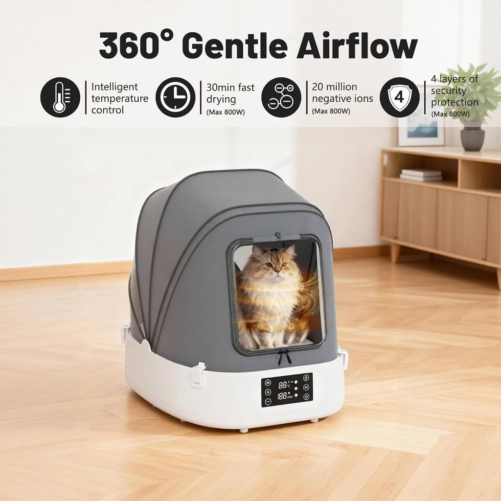 Automatic Pet Dryer Box with 86CFM Dual Fans