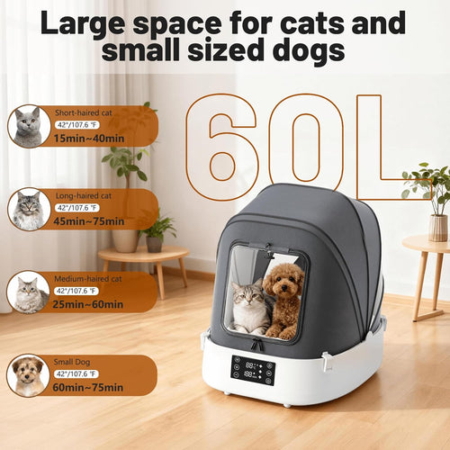 Automatic Pet Dryer Box with 86CFM Dual Fans