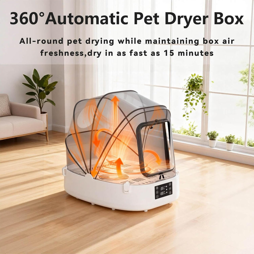 Automatic Pet Dryer Box with 86CFM Dual Fans