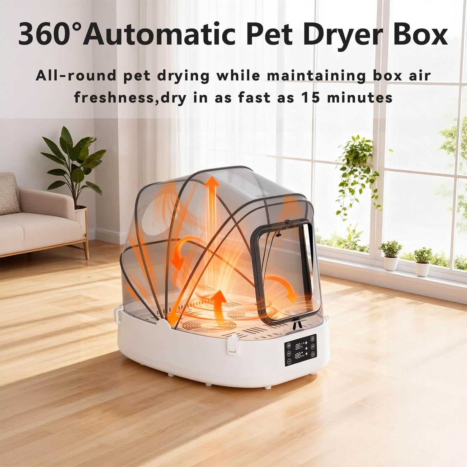 Automatic Pet Dryer Box with 86CFM Dual Fans