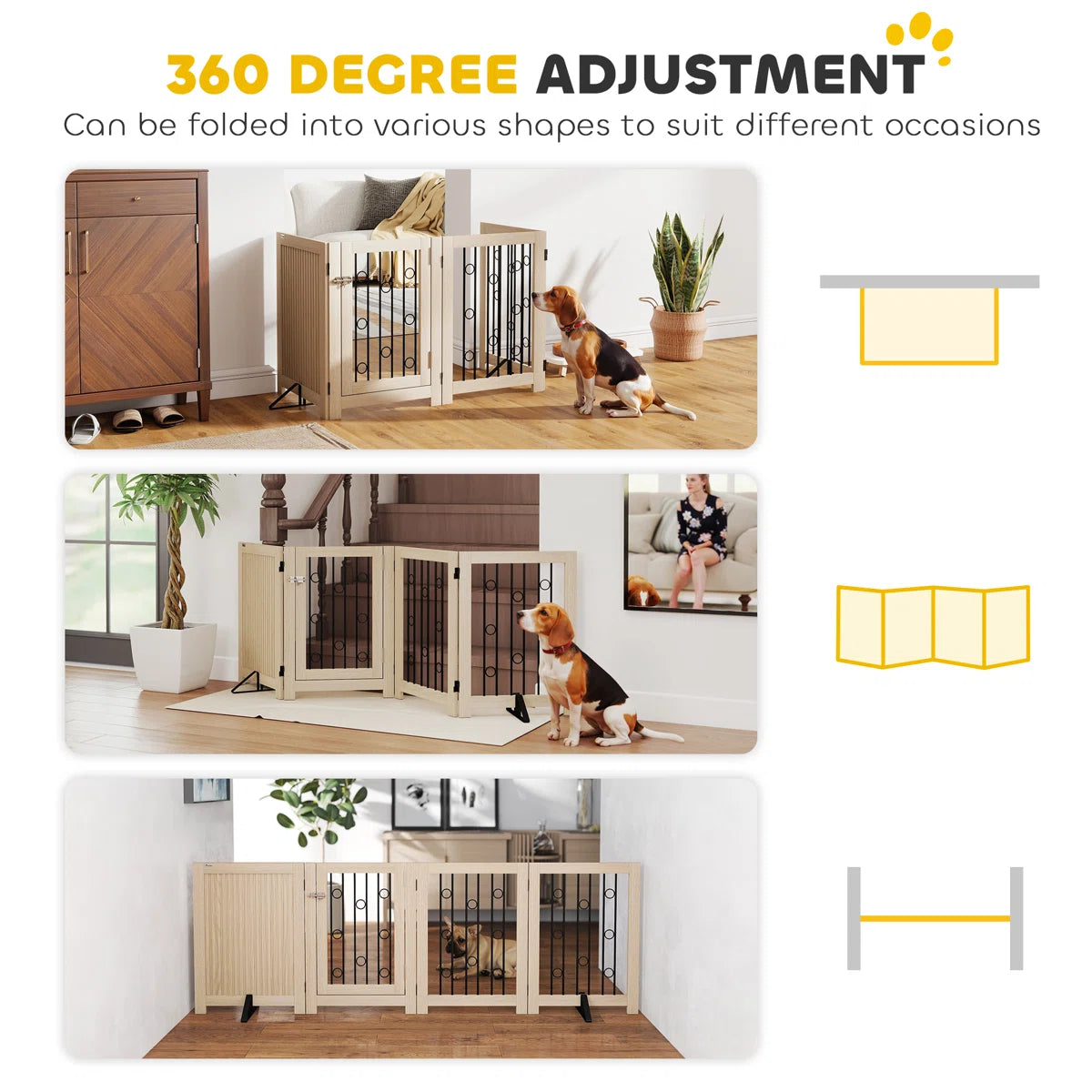 Medium Density Powder Coated Steel Free Standing Pet Gate
